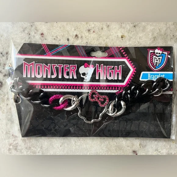New Mattel Monster High Bracelet Skull with Bow - Picture 1 of 2